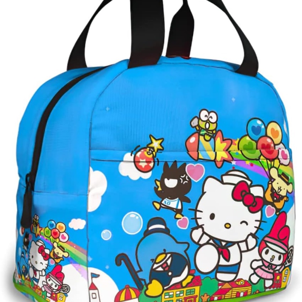 Hello Kitty Blue Cartoon Print Lunch Bag. NIPackage.